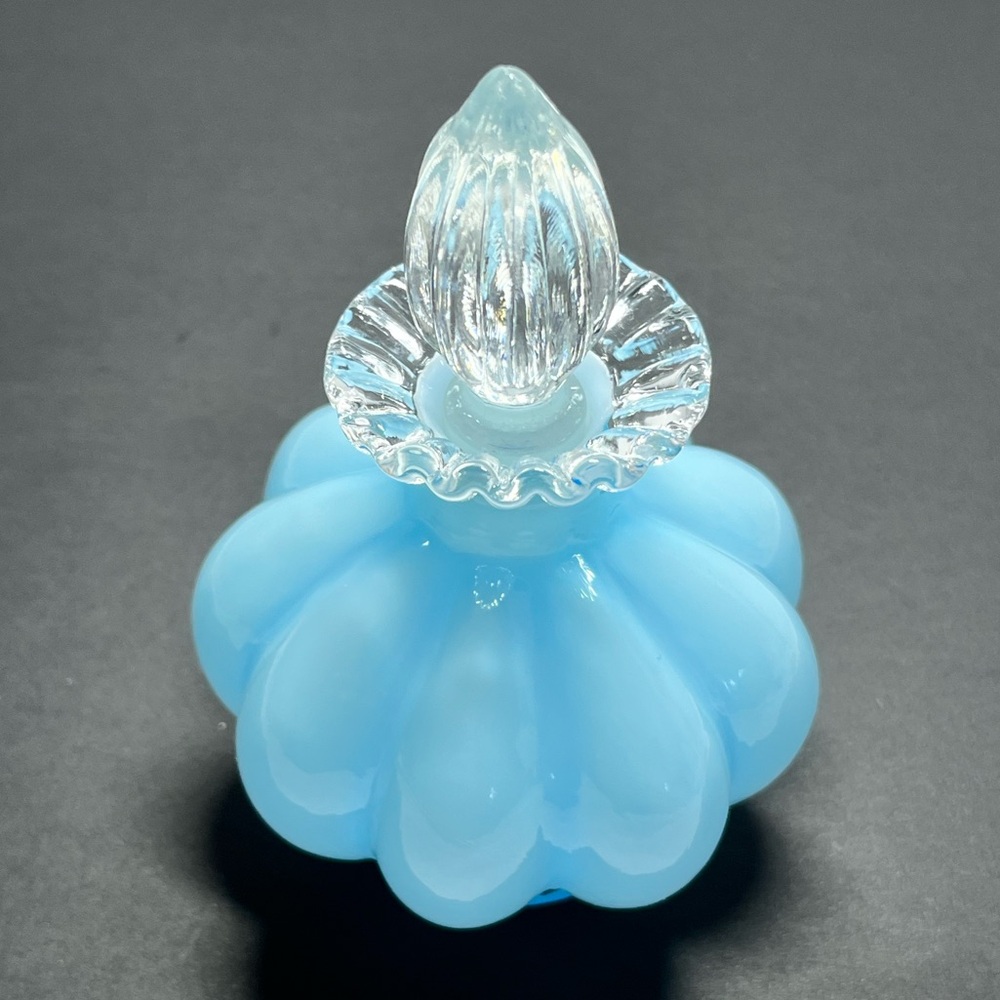 1943 Fenton Cologne Bottle & Stopper,
Blue Overlay - Picture 8 of 10